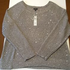 Apt.9 Sequenced Crew Neck Sweater. Never Worn New With Tags. Sweaters With Bling, Royal Blue Sweater, Womens Black Sweater, Silver Sweater, Cream Colored Sweater, Sparkly Sweater, Bell Sleeve Sweater, Grey Knit Sweater, Top Shirt Women