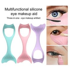 Description: With soft and flexible, this eye makeup aid is easy to clean. It features a mermaid design that is cute and beautiful, with a removable fish tail section for easy storage and portability. With various angled curves and serrated stops, this is an all-in-one mascara brush tool that helps you easily and quickly complete the process of eyeliner, eyebrow pencil, eye shadow, mascara brush and makeup application. It is constructed of silicone material. The length of this product is 15cm, t Eye Stencil, Eyeliner Guide, Eye Makeup Stencil, Eyeliner Application, Eyeliner Stencil, Eye Makeup Tools, Eye Makeup Styles, Simple Eyeliner, Mascara Brush