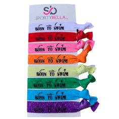 PRICES MAY VARY. Swim Hair Accessories- Adorable no crease hair ties for girls, teens, women & kids. Each hair tie features a playful swim-inspired designs, celebrating the joy of swimming. A perfect accessory to complete their pool day ensemble. Gentle on Hair- Our ponytail holders for girls care for your delicate hair strands. Say bye to knots, snags, & the discomfort of tugging; these hair ties effortlessly glide & won't cause any damage. Rainbow Swimming Hair Elastics- Includes 8 colorful sw Swimming Hair, Swim Hair, Swimmers Hair, Swim Team Gifts, No Crease Hair Ties, Swim Jewelry, Swimming Hairstyles, Gifts For Swimmers, Team Bags