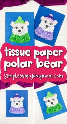 tissue paper polar bear craft for kids to make