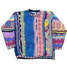 Vintage 90s Coogi Australia Sweater - Iconic Retro Fashion Step back into the vibrant 90s with this authentic vintage Coogi Australia sweater! Renowned for their bold, eye-catching designs and luxurious feel, Coogi sweaters are a must-have for any retro fashion enthusiast or collector. Features: Era: 1990s Brand: Coogi Australia Material: 100% Cotton (Luxuriously soft and breathable) Design: Multicolored, intricate knit pattern that Coogi is famous for Fit: Unisex, fits like a cozy oversized swe Coogi Sweaters, Crewneck Streetwear, Coogi Sweater, Cozy Oversized Sweaters, 90s Looks, Retro Mode, Oversized Pullover, Cable Knit Sweater, Fashion History