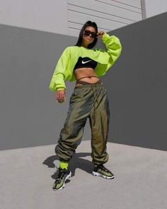 Neon Outfits, Neon Fashion, Outfit Trends, Cropped Tops, Dope Outfits, Baddie Outfits, Neon Green