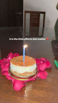 a birthday cake with a lit candle on it