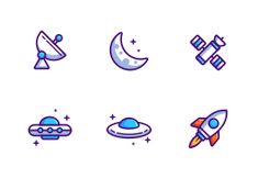 the space and astronomy icons are grouped together