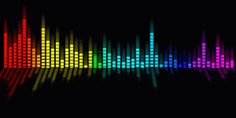 colorful sound waves on black background