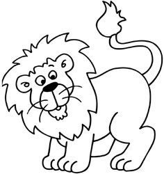 a black and white drawing of a lion