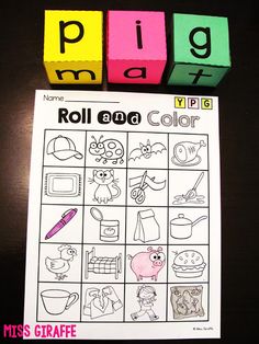 a printable roll and color game for kids to practice spelling the word pepo