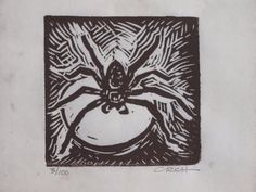 a black and white drawing of a spider sitting on top of a potted plant