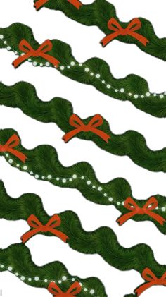 green and red ribbon with bows on white background seamless wallpaper or fabric design