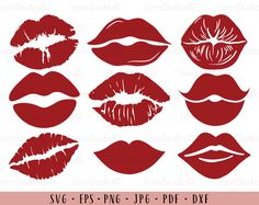 lips with different shapes and sizes to make them look like they have lipstick on them