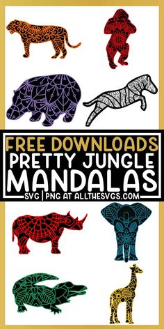 an image of free printable animals with the words, free downloads and instructions