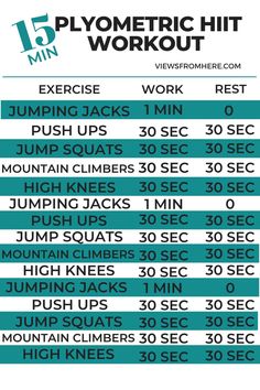 a workout schedule for the gym is shown