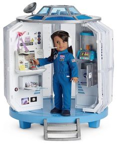 an action figure is shown in the shape of a small refrigerator with its door open