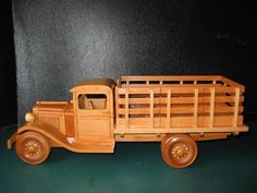 an old wooden truck is on display