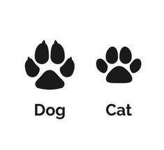 two black and white images with the words dog and cat