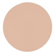 a beige circle with the center half painted in light brown, and the other half off white