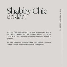 the cover of shabby chic erkrart, with text in black and white