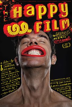 a man with his mouth open and the words happy 100 film on it's forehead