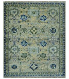 Expertly crafted and one-of-a-kind, this hand-knotted traditional Oushak wool area rug will add a touch of elegance to any room. With a custom design in various shades of green, blue, and mustard, this rug is a unique and luxurious addition to your home decor. Hand-Knotted Made with Wool Made to Order in 30-45 Days Color: Green, Blue and Mustard Made with 22 knots per Square inch USERS GUIDE Avoid prolonged moisture Vacuum regularly and/or shake to remove dust Do not pull any loose threads. Use scissors to simply cut the ends The blot spills immediately with a white cloth. Harsh chemicals may damage or fade the rug Use rug protectors under heavy furniture Overlap Rugs, Mustard Made, Rug Protectors, Yellow Living Room, Brown Furniture, White Cloth, Natural Fiber Rugs, Room Fragrances, Mirrored Nightstand