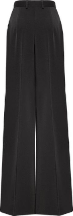 Chic Black Wide Leg Pants With Pressed Crease, Sleek Wide Leg Evening Pants, Sleek Wide Leg Pants For Evening, Elegant Wide Leg Pants With Pressed Crease, Elegant Wide Leg Pants For Workwear With Structured Boning, Sleek Leather Pants For Evening, Elegant Straight Dress Pants For Evening, Elegant Evening Wide Leg Pants With Pressed Crease, Elegant Stretch Leather Pants