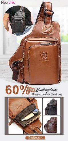 [60%off]Bullcaptain Men Business Genuine Leather Casual Outdoor Chest Crossbody Bag Shoulder Bag #bags #style #mensfashion Cheap Crossbody Bags, Boots Outfit Ankle, Leather Hip Bag, Bags Style, Burberry Accessories, Mens Leather Bag, Leather Projects, Mens Accessories Fashion, Mens Fashion Trends