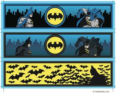 batman wallpaper borders with the silhouettes of batman and batgirl in different colors