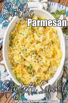 Roasted and buttered spaghetti squash topped with Parmesan and fresh herbs is a simple vegetable side dish that works well with any meal.

Garlic Parm Spaghetti Squash is such an Easy Spaghetti Squash Recipe to make. Buttered Spaghetti, Garlicky Spaghetti, Garlic Butter Spaghetti, Instant Pot Spaghetti Squash, Butter Spaghetti