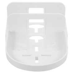 a white plastic container with two holes for the lid and one hole for the bottom