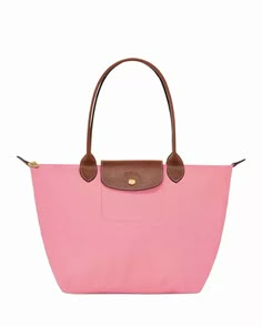 Longchamp Le Pliage Original Medium Nylon Tote Bag | Bloomingdale's Cute Shoulder Bags For School, Pink Le Pliage, Pink Longchamp Bag, Brown Longchamp, Long Champ Bag, Thrift Wishlist, 2025 Wishlist, Nylon Tote Bag, Longchamp Bag