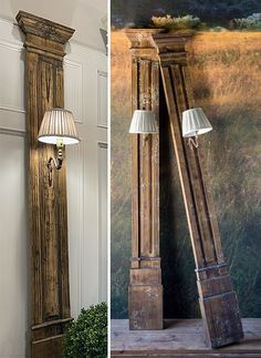 an old grandfather clock is turned into a lamp