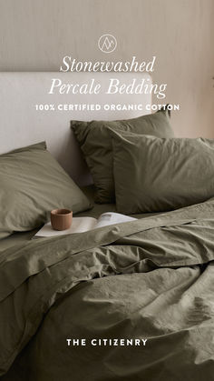 the stonewashed percale bedding is certified organic cotton