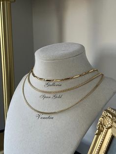 Something I've noticed is that there is a major gap in the jewelry market for simple, sleek, high quality stacking chains. As a jewelry lover myself, I thought these were an absolute must to add to my line in order to add versatility to your neck stacks, as they were created to mix & match perfectly with all of your Stargirl Collective pendant necklaces. This piece is made to order in ultra tarnish resistant 18k gold plating over stainless steel. Handmade by me. <3 Care instructions included with every order! xo, stargirl ⭒ Stacking Necklaces, Jewelry Market, Necklaces Set, Stacked Necklaces, Jewellery Marketing, Choker Necklaces, Jewelry Lover, Mix Match, Gold Plating