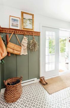 the entryway is clean and ready for guests to use it as a place to hang their hats