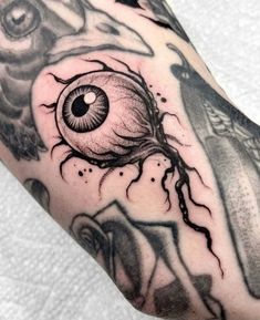 a close up of a person's arm with an eye on the inside of it