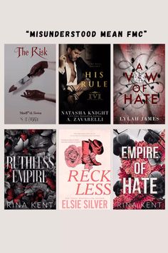 the cover art for six different novels