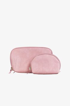 BÉIS 'The Cosmetic Pouch Set' in Pink - Cosmetic Travel Bag Set & Makeup Bag Set Makeup Bag Set, Pink Luggage, Travel Bag Set, Pink Cosmetics, Large Gift Bags, Large Pouch, Can Organizer, Small Pouches, Makeup Bags Travel