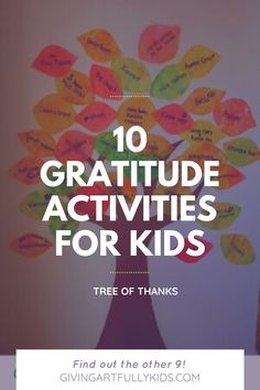 a tree with the words 10 gratitude activities for kids