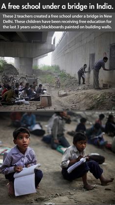 two pictures with people sitting on the ground and one is holding a piece of paper