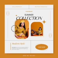 a flyer for a summer collection