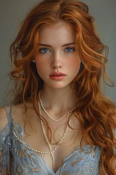 Redhead Woman Character Inspiration, Strawberry Blonde And Blue Eyes, Blue Eyes Red Hair, Ty A Ja, Holographic Hair, Anime Show, Woman Photo