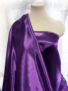 Elegant Satin Finish Fabric For Wedding, Elegant Wedding Fabric With Satin Finish, Elegant Satin Fabric For Wedding, Elegant Wedding Satin Fabric, Wedding Silk Fabric With Satin Finish, Elegant Purple Silk Fabric, Purple Silk Fabric For Wedding, Purple Silk Wedding Fabric, Fitted Solid Color Fabric For Formal Occasions