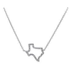 Adorable STUNNING shiny cz's texas necklace, gold vermeil or sterling silver, built in extender, shortest length 16", 17", then 18" all in one! perfect and light. high quality. see Micro Texas for a plain option Ursula Necklace, Texas Necklace, Heartbeat Necklace, Big Butterfly, Gold Bar, Necklace Gold, Gold Vermeil, All In One, Texas