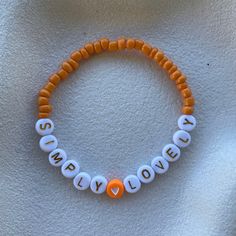 Max Verstappen "Simply Lovely" friendship bracelet All bracelets are made to approx. 18cm on stretchy elastic before tying off F1 Journal, Max Verstappen F1, F1 Merch, Clay Bracelets, Ra Ideas