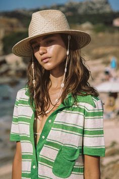 Seashells Fedora - Straw Fedora Hat in Natural | Lack of Color US Women Fedora, Flowing Blouse, Straw Fedora Hat, Lack Of Color, Straw Fedora, Spring Vacation, Childrens Hats, Halo Style, Church Hats