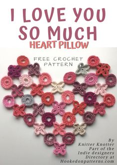 i love you so much heart pillow crochet pattern