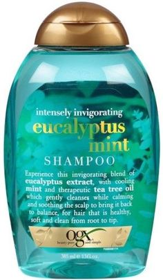 Organix Intensely Invigorating Plus Shampoo, Eucalyptus Mint, 13 Fluid Ounce, Beige Scalp Remedies, Best Conditioner, Ogx Shampoo, Thick Hair Remedies, Diy Coconut, Mint Shampoo, Eucalyptus Mint