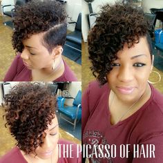 Shaved Side Curly Hairstyles Black Women, Shaved Side Curly Hairstyles, Short Hair With Weave Added, Curly Weave With Shaved Sides, Curly Hair With Shaved Sides And Back, One Side Shaved Curly Hair, Shave Side With Curly Weave, Short Quick Weave Hairstyles, Braids With Shaved Sides