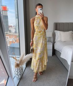 🔍Alexandra Farmer Halter Neck Full Skirt Maxi Dress Summer Casual Wedding Outfit Guest, Summer Cocktail Attire Wedding, Garden Cocktail Attire Wedding, Formal Wedding Guest Dress Summer, Dinner Attire, Energetic Dance, Garden Wedding Dress Guest, 21 Dinner, Cocktail Wedding Attire