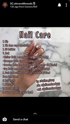 Diy Nail Care, Schul Survival Kits, Nail Growth Tips, Nail Care Diy, Routine Aesthetic, Nail Repair, Nail Care Tips, Nail Care Routine, Beauty Tips For Glowing Skin