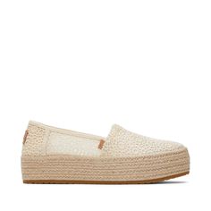 Your favorite platform espadrille, now in gorgeous Moroccan crochet. Featuring a sleek silhouette, chic rope-wrapped detailing, and an improved fit. The Valencia is ready to take you from work to the weekend with comfort and style. Textile upper with crochet detailing. Rubber outsole. Removable OrthoLite® EcoLT-Hybrid™ insole for enhanced comfort and breathability made with 26% eco content including 15% hybrid materials, 6% bio-oil and 5% recycled rubber. Outsole height is approximately 1 1/2". Moroccan Crochet, Espadrilles Men, Bio Oil, Rope Wrapped, Women's Espadrilles, Mental Health Resources, Platform Espadrilles, 2024 Christmas, Recycled Rubber